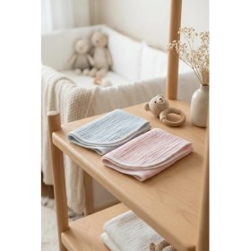 Resim YUNUSOĞLU HOME 2’li Müslin Gaz Çıkarma Bezi %100 Pamuk Yumuşak Bebek Omuz Bezi 50 cm 