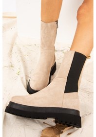 Resim Fox Shoes Bej Süet Kadın Bot J267063102 Bej 