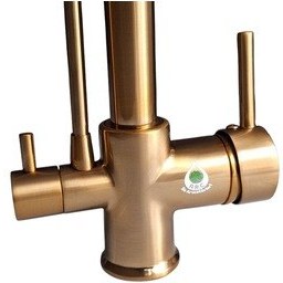 Resim E.m.a Spiralli Arıtmalı Mutfak Bataryası Mat Altın 