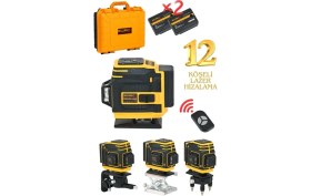 Resim Millian Italyan Uzaktan Kumandalı 12 Köşeli 360 Derece Çizgi Hizalama Lazer Makinesi Seviye Hizalama Cihazı 