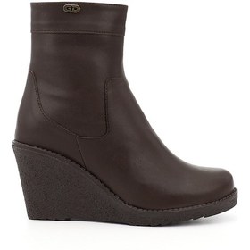 Resim Gönderi R Kahve Antik Fermuarlı Dolgu Topuklu Bot Kahve 