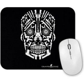 Resim Baskı Dükkanı Skull Gun White Mouse Pad 