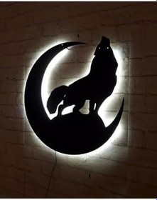 Resim dekoraven Bozkurt Led Işıklı Ahşap Duvar Tablosu, bozkurt1 