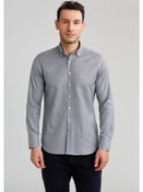 Resim Bisse Erkek Regular Fit Desenli Spor Gömlek Gri Gm23k232040 D55 Gri 