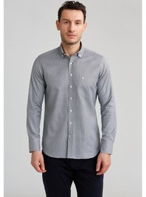 Resim Bisse Erkek Regular Fit Desenli Spor Gömlek Gri Gm23k232040 D55 Gri 