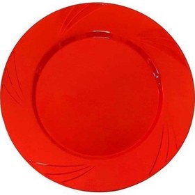 Resim Kristal Tabak Kırmızı 22 Cm 6'lı 