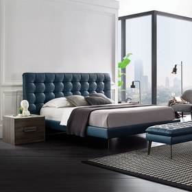 Resim Enza Home Giorno Başlıklı Karyola - Petrol Rengi 