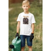 Resim Raf Coll Çocuk Beyaz Tshirt Dijital Baskılı 
