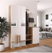 Resim Robinhome Robin Home Benjamin Vestiyer Portmanto Ayakkabılık Çam-Beyaz 