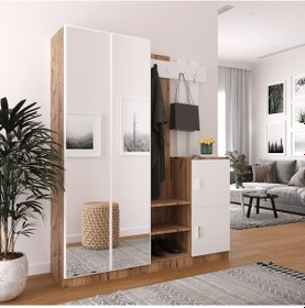 Resim Robinhome Robin Home Benjamin Vestiyer Portmanto Ayakkabılık Çam-Beyaz 
