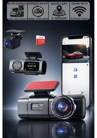 Resim Mioji Mio G300 Plus 4k Gps G-sensör Gece Görüşü Wifi Arka-ön Araç İçi Kamera 128gb Hafıza Kartı 
