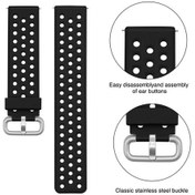 Resim Gaojunshop01 Siyah Fitbit Versa 2 Versa Lite Nefes Alabilir Silikon Spor Bileklik Büyük Boy 