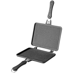 Resim Nehir Döküm Maxi Büyük Teflon Ocak Üstü Tost Makinası - El Tostu 