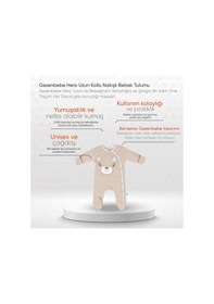 Resim Gezenbebe Hero Uzun Kollu Nakışlı Bebek Tulumu Teddy Organik 
