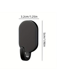 Resim 5'li Kendinden Yapışkanlı Kanca Askılık Siyah 