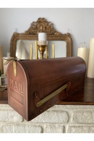 Resim Handmadesign Bakır Kaplama Galvaniz Amerikan Tarzı Posta Mail Kutusu 