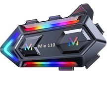 Resim Mioji Mio 110 RGB 1000 mAh IPX6 Motosiklet Kask Bluetooth Intercom Kulaklık Siyah 