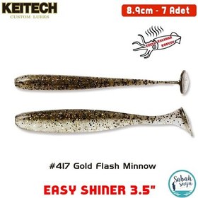 Resim Keitech Easy Shiner 8.9cm 3.5" 417 Gold Flash Minnow Kokulu Silikon Balık 