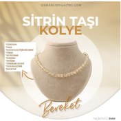 Resim OSMANLI DOĞAL TAŞ Sertifikalı Sitrin Doğaltaş Kolye 8 Mm, M546 