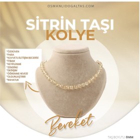 Resim OSMANLI DOĞAL TAŞ Sertifikalı Sitrin Doğaltaş Kolye 8 Mm, M546 