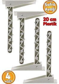 Resim Sofra Ayağı Katlanır Plastik Beyaz Yer Sofrası Sini Altı 4 Adet 