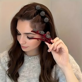 Resim 2 Adet Kadife Yan Saç Tokası Kadın Örgü Aksesuarı, Sonu Yarılmış Saçaklar İçin Klipsler, Sonbahar Kış Kalp Tam Saç Tokası 