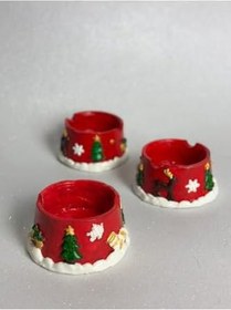 Resim Yılbaşı Desenli Mini Küllük Kül Tablası Yeni Yıl Hediyelik 