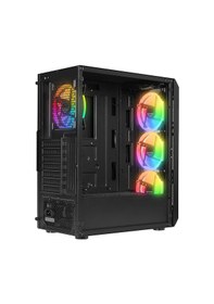 Resim Everest X-Racer Peak 600W Temperli Camlı 4x12 CM Rgb Fan Mid-Tower Gaming Oyuncu Kasası 
