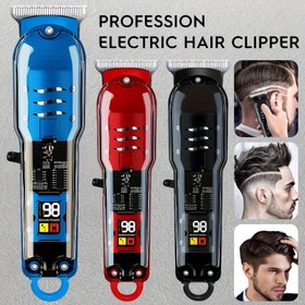 Resim LCD Ekranlı Profesyonel Şeffaf Saç Kesme Makinesi Seti - 4 Ayrılabilir Taraklar, USB Şarjlı, Kablosuz Taşınabilir Erkek Tıraş Makinesi, Salon ve Ev Kullanımı İçin Çok Hızlı Güzellik Aracı, Arkadaşlar için Mükemmel Hediye, Babalar Günü Hediyesi 