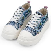 Resim Dogo Kadın Vegan Mavi Kalın Taban Sneakers - Already Lost Tasarım 