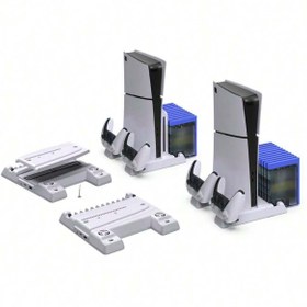 Resim Aırstorr 3537b Çok İşlevli Isı Dağıtma Şarj Yerleştirme İstasyonu Disk Depolama Rafı Ps5/ps5 Slim Konsolu 