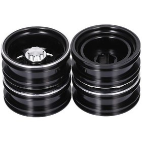 Resim Geekyou 2'li Set 1/14 Tamiya Rc Kamyon İçin Siyah 10 Delikli Alüminyum Arka Jant 