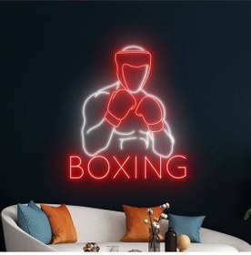 Resim Boxıng Yazılı Ve Şekilli Neon Tabela Kırmızı 