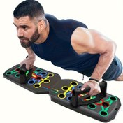 Resim 1 adet Çok Fonksiyonlu Push-Up Tahtası, Göğüs Kası Egzersizi ve Güç Antrenmanı için Katlanabilir Ev Antrenman Ekipmanı, Taşınabilir, Siyah ABS 