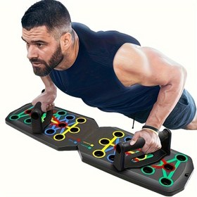 Resim 1 adet Çok Fonksiyonlu Push-Up Tahtası, Göğüs Kası Egzersizi ve Güç Antrenmanı için Katlanabilir Ev Antrenman Ekipmanı, Taşınabilir, Siyah ABS 