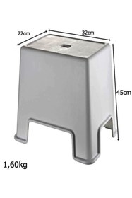 Resim Geseus Banyo Taburesi Büyük Boy Çok amaçlı Tabure Gri CLK-481 