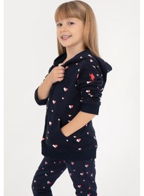 Resim U.S. Polo Assn. Kız Çocuk Lacivert Kapüşonlu Sweatshirt 50298198-VR033 