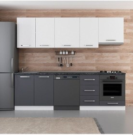 Resim Minar 255 Cm Mutfak Dolabı Beyaz Antrasit 255-a13 