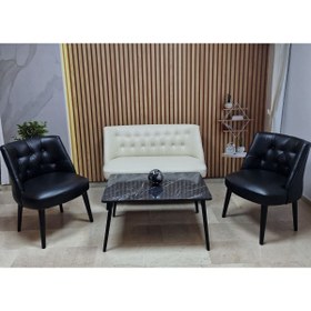 Resim Azra Aksesuar Deri Çay Seti Koltuk Takımı + SEHPA - Oturma Grubu - Cafe Mobilya - Ofis Mobilya - Balkon Mobilya 