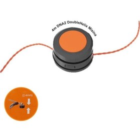 Resim WORX WA0045 WG186E İçin 2.4 MM 4 M Çift Çıkışlı Duble Helix Spiral Burgulu Yedek Misina 