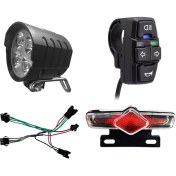 Resim Sanning Ebike Far Arka Lambası DK336 Seti Ön/arka Işık Elektrikli Bisiklet LED Işıkları Set 36V 48V 52V 60V (Yurt Dışından) 