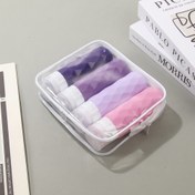 Resim 4 adet TSA Onaylı Silikon Seyahat Şişeleri, 3oz Sızdırmaz & Sıkılabilir, BPA İçermeyen Kaplar Teal & Yeşil Renklerde Chevron Tasarım, Şampuan, Saç Kremi, Losyon için Taşınabilir Tuvalet Aksesuarları - Sadece Elde Yıkama 