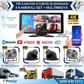 Resim Tır Ve Kamyon 10.36" Dokunmatik Ekranlı 4 Kameralı Kayıtlı Video 