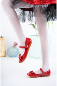 Resim NESKA Fiyonklu Kırmızı Kız Çocuk Ayakkabı 