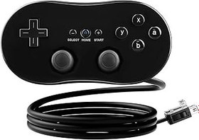 Resim OSTENT Nintendo Wii Remote Konsolu için Kablolu Klasik Kumanda Gamepad Joystick, Renk Siyah 
