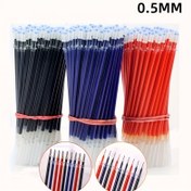 Resim 50 adet Jel Kalem Yedekleri, 0.5mm İnce Uç, Klasik Mavi, Kırmızı, Siyah Mürekkep, Ofis ve Okul Kırtasiye Yazma Malzemeleri için Değiştirilebilir Kartuş Seti 