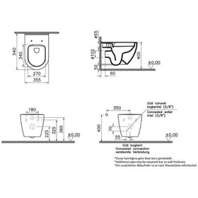 Resim VitrA S60 Smooth Flush Asma Klozet 7510L003-0090 + VitrA Unıversal 2 Soft Klozet Kapağı 121-003-909 
