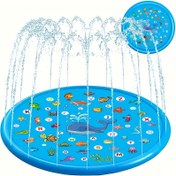 Resim 1 adet Açık Hava Oyuncağı - Su Püskürtücüler ile Taşınabilir Yüzme Havuzu, Alfabe ve Sayı Deniz Hayatı Öğrenme Matı, Canlı Gökku Tasarımı, PVC Malzeme, Yaz Bahçe Çim Oyunu, Açık Hava Oyunları, Oyun Zamanı Aksesuarı | Alfabe Matı | Renkli Sıçrama Etkisi, Çocuk Havuzu Oyuncağı 