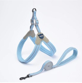 Resim Açık Yürüyüş Yavru Kedi Tasması Küçük Kediler İçin Mascotas Aksesuarları Örgü Light Blue L 