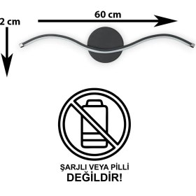 Resim Mediterian Şık Siyah LED Duvar Aplik, Banyo, Mutfak ve Salon İçin Modern Tasarım 